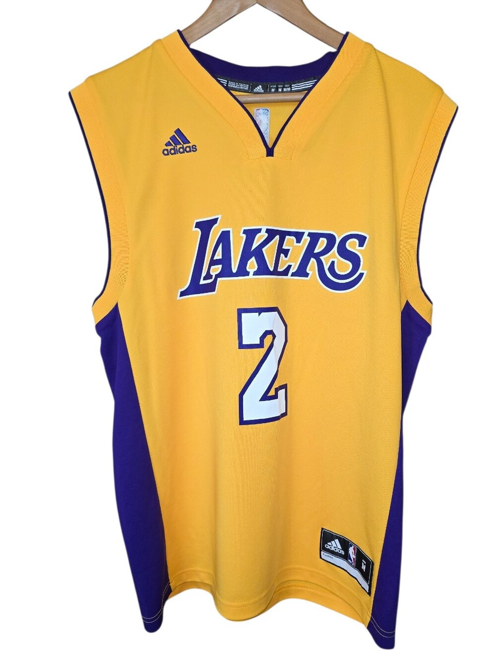 Adidas NBA Los Angeles Lakers Lonzo Ball #2 Jersey Size Medium Gold Home